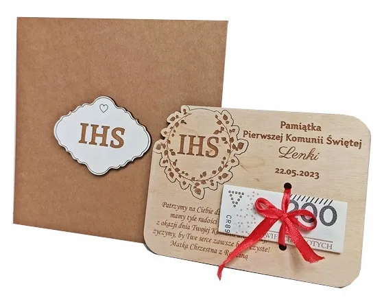 prezent na komunię koperta pieniądze życzenia
