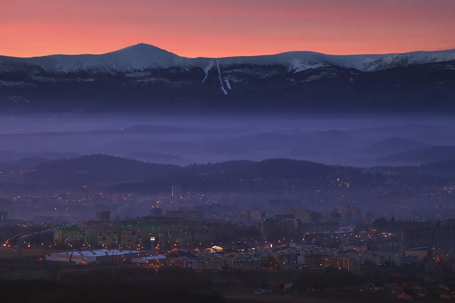 Jelenia Góra panorama miasto Karkonosze