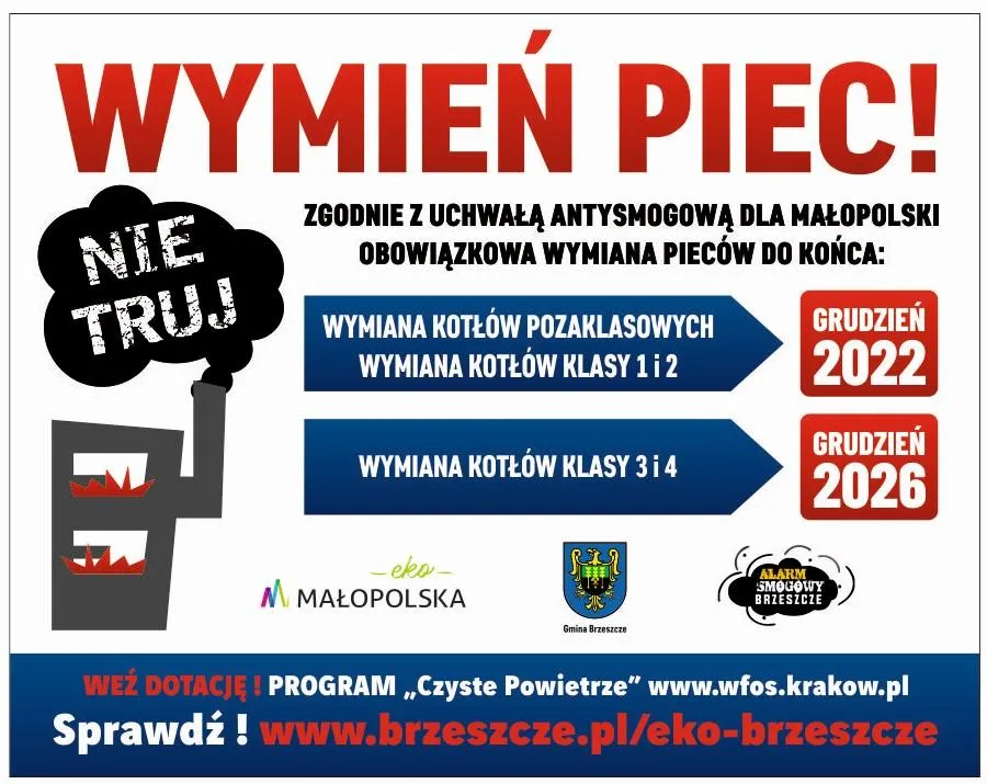 Program Czyste Powietrze logo dotacje na wymianę kotła