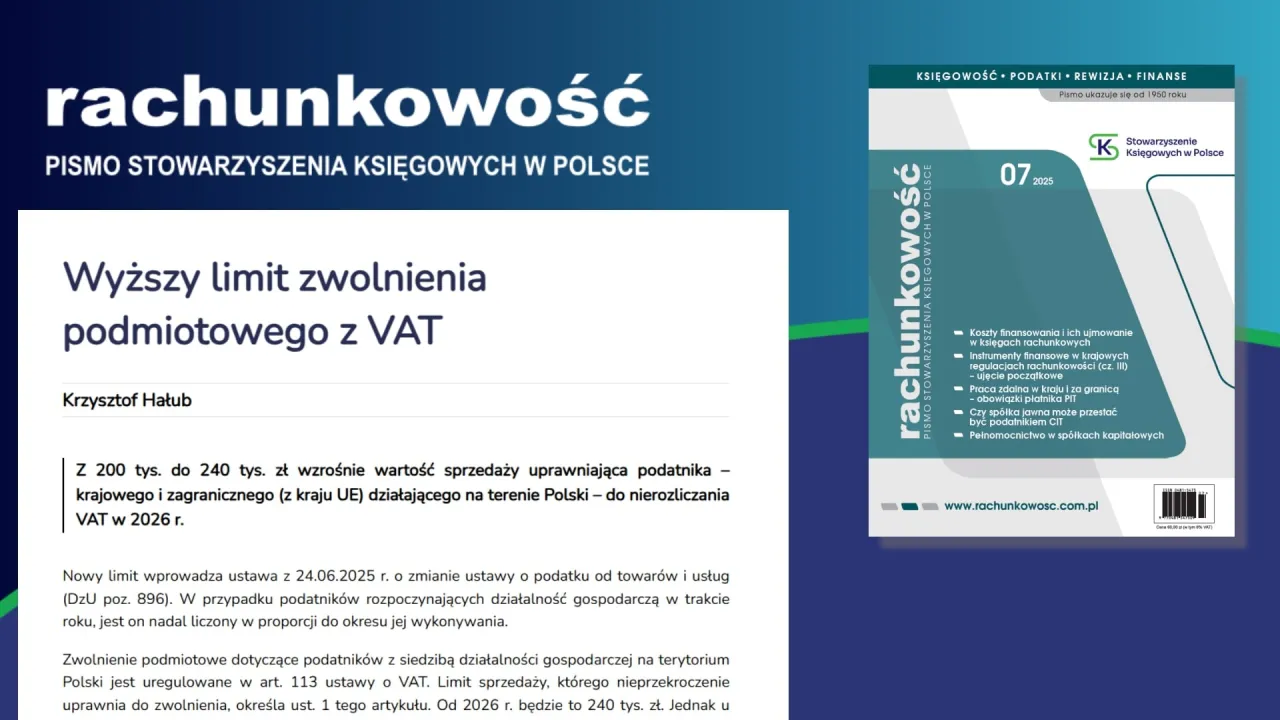 limit zwolnienia VAT ryczałt obliczenia