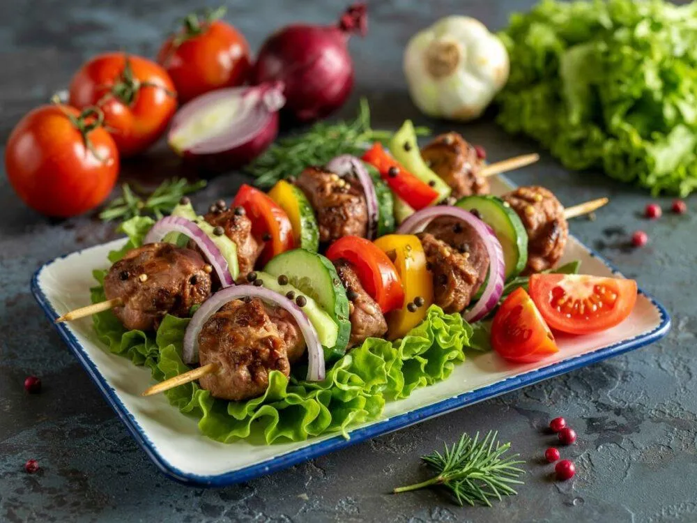 składniki kebaba mięso warzywa sosy pieczywo