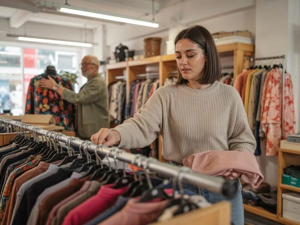 przygotowane ubrania do sprzedaży w lumpeksie