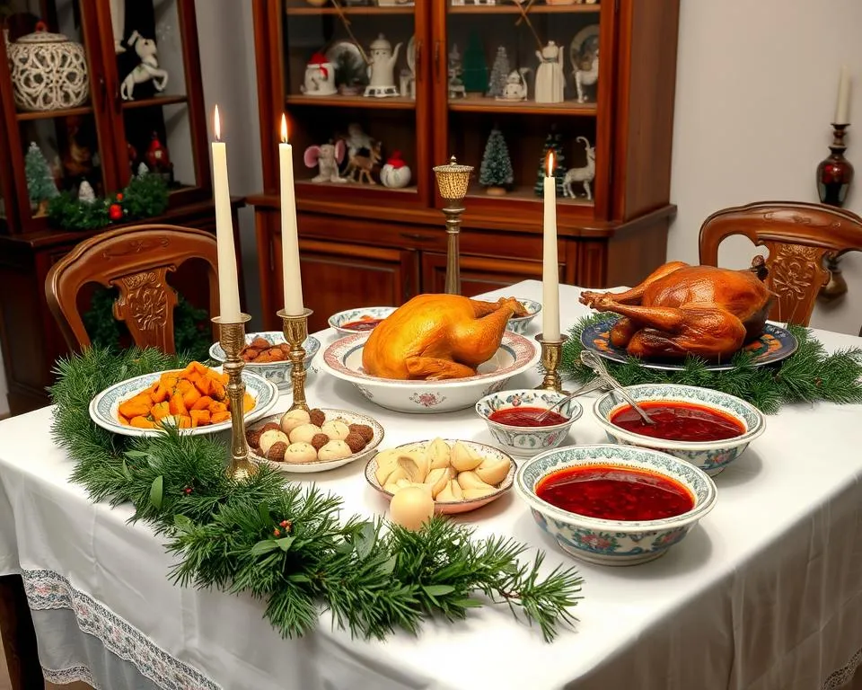 Litewskie smakołyki i pamiątki na stole