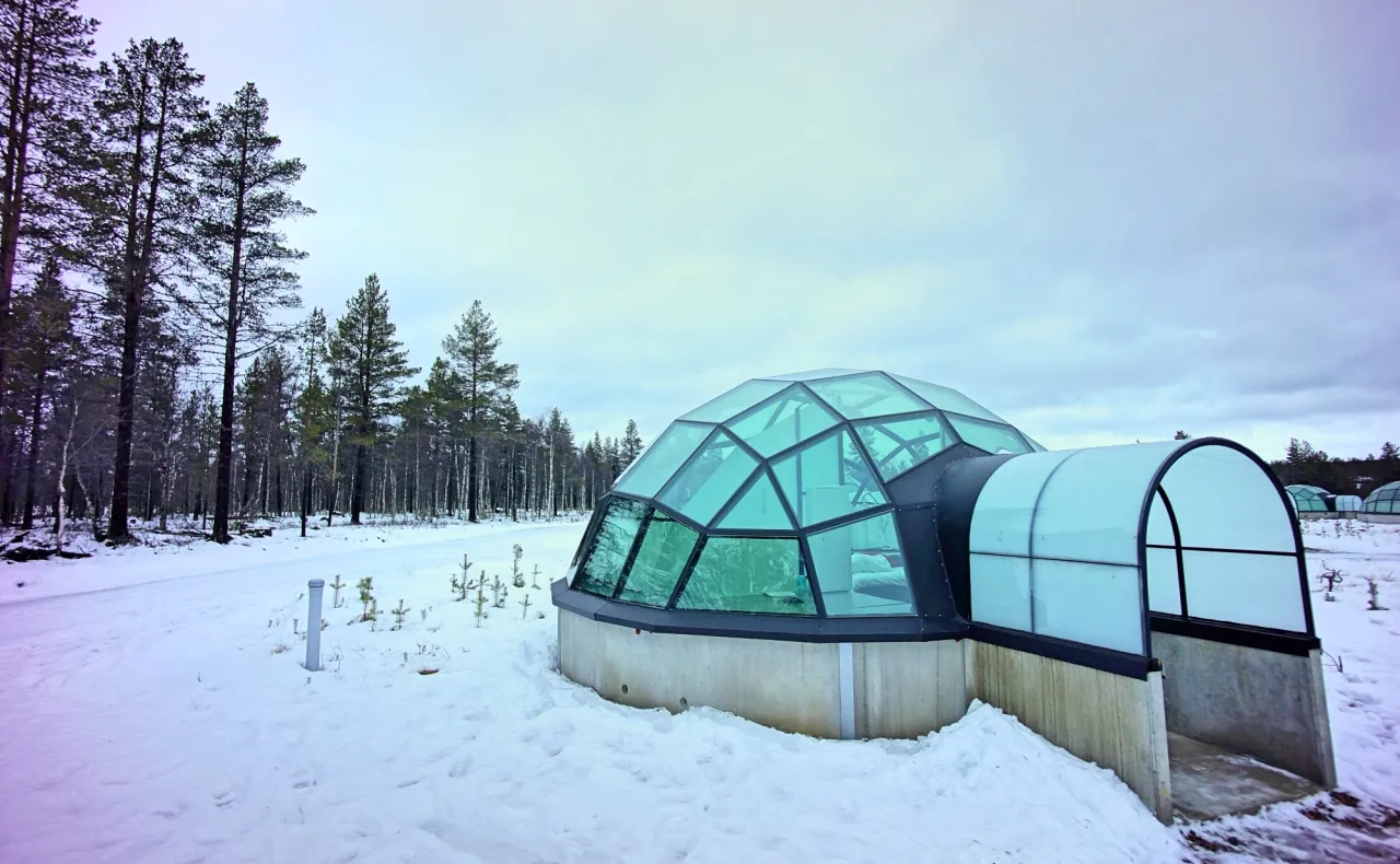 Laponia atrakcje zimowe psie zaprzęgi igloo