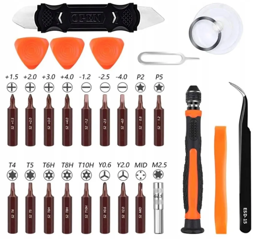 Narzędzia do otwierania obudowy elektroniki, spudgery, śrubokręty precyzyjne