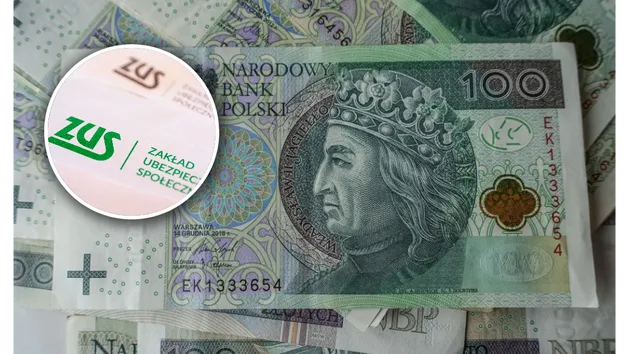 kalkulator emerytalny lub symbol pieniędzy