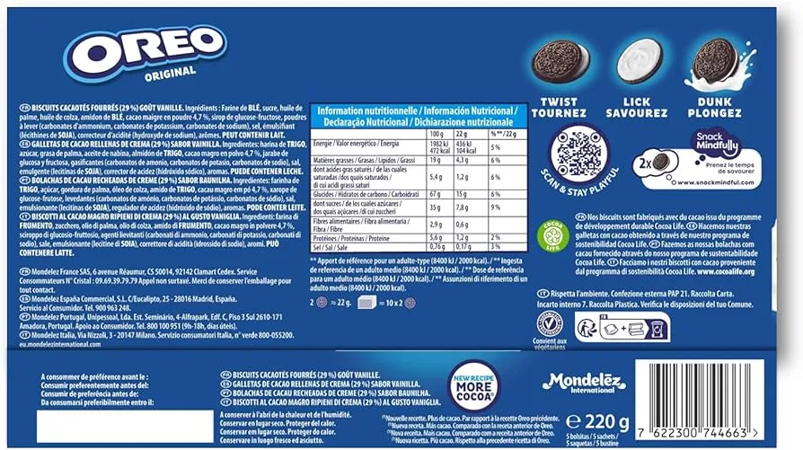 skład klasycznych oreo etykieta polska