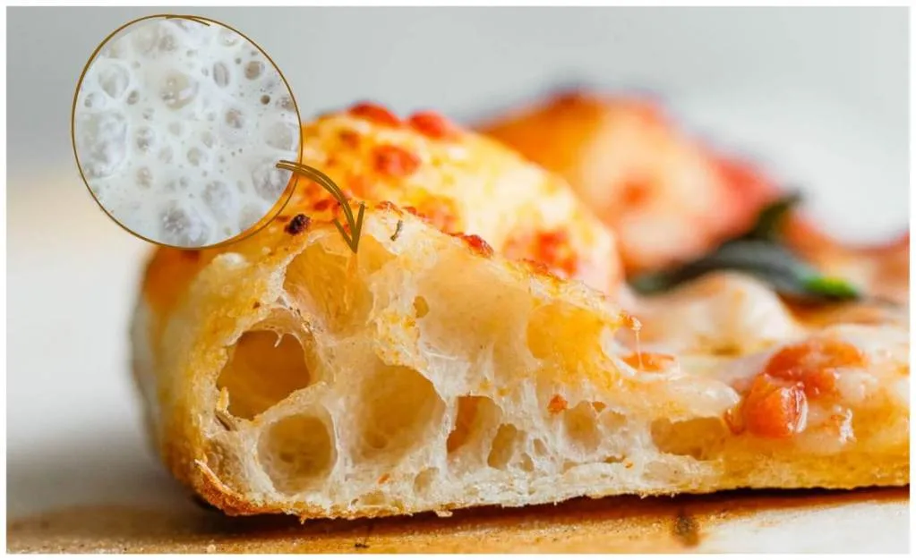 pizza con masa madre con borde alveolado