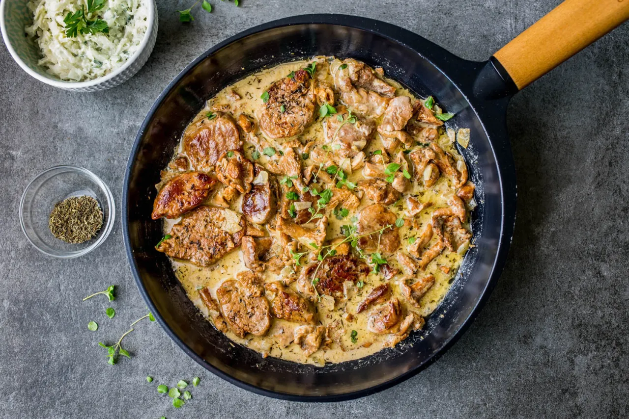 polędwiczki wieprzowe w sosie kurkowym