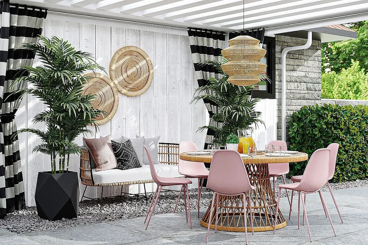 inspiracje aranżacji tarasu nowoczesny boho skandynawski