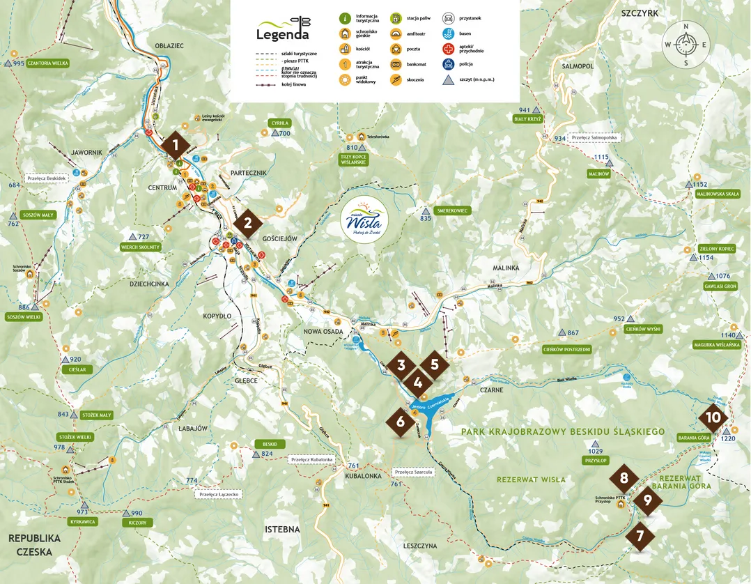 Mapa szlak&oacute;w Barania G&oacute;ra