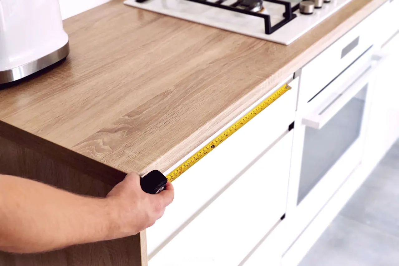 Ergonomiczna kuchnia odległości szafek