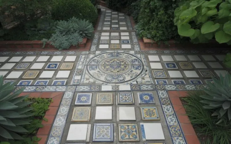 kreatywne wykorzystanie starych płytek mozaika ogr&oacute;d