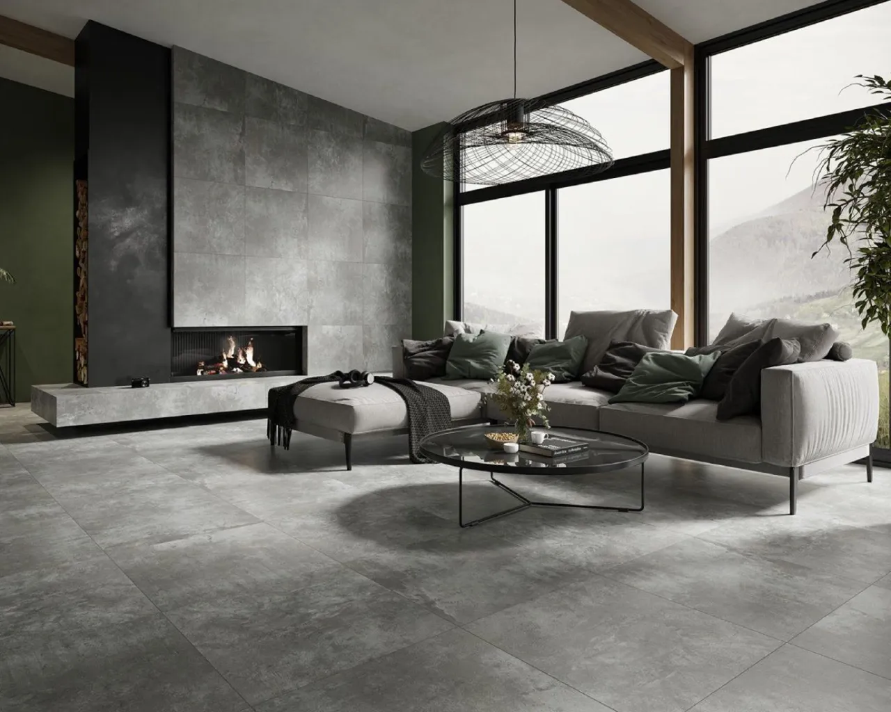 nowoczesne wnętrza z betonem architektonicznym