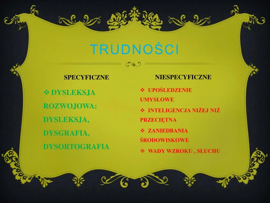 dysleksja dysortografia dysgrafia r&oacute;żnice infografika