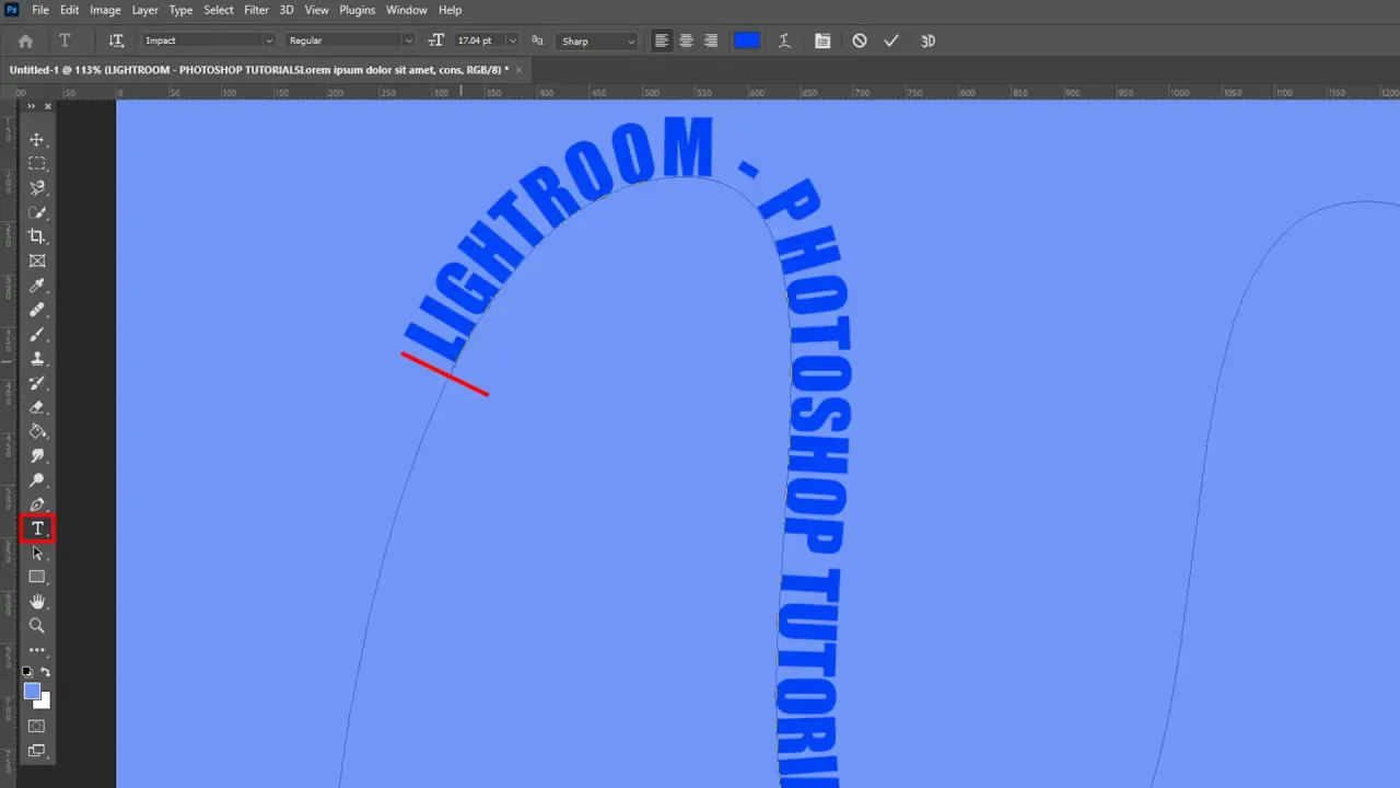 Photoshop text on path example