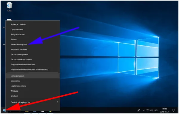 Menedżer urządzeń Windows 10 ikony