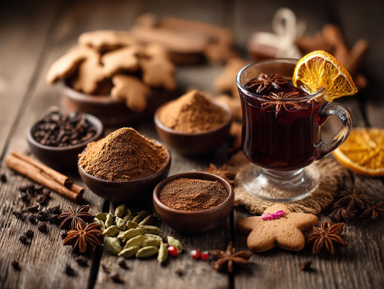 pierniki, kawa z przyprawą piernikową, grzane wino