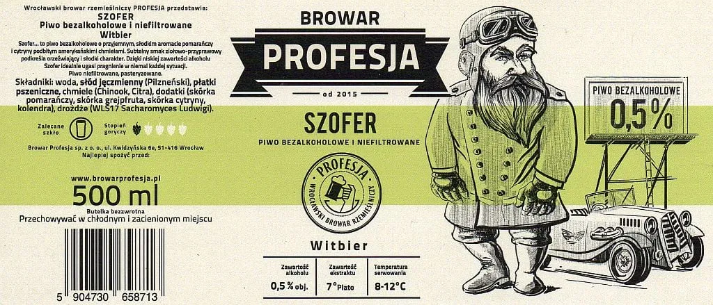 Etykieta piwa bezalkoholowego skład