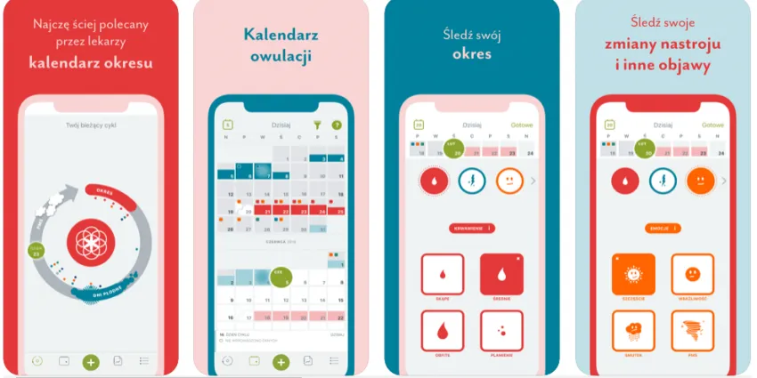 kalendarz cyklu miesiączkowego, aplikacja do śledzenia miesiączki