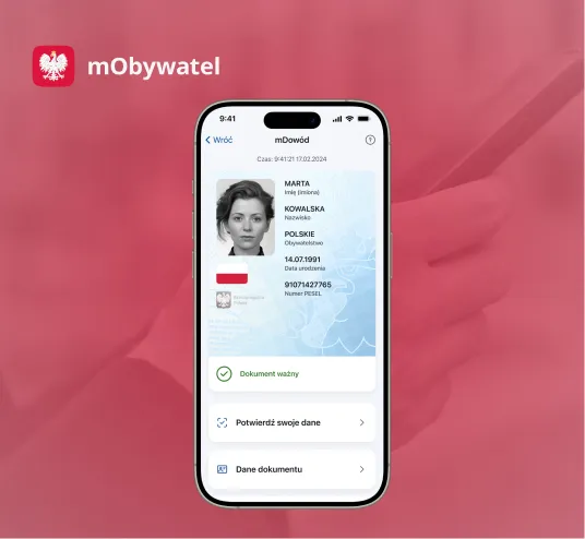 mObywatel mDow&oacute;d aplikacja w telefonie