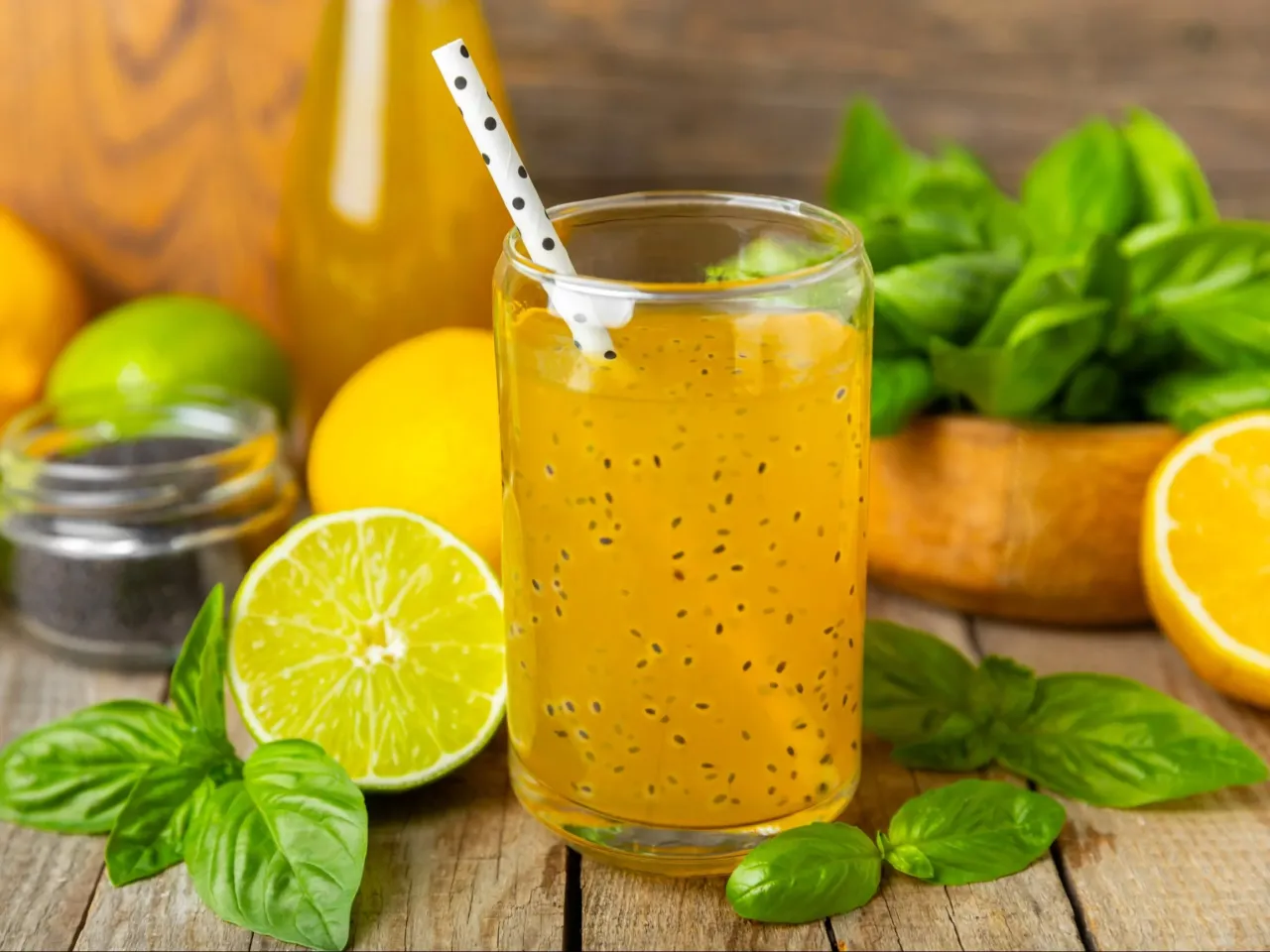 Orzeźwiający napój z nasionami chia, cytryną i miętą. Idealny sposób, jak pić nasiona chia dla zdrowia i energii.