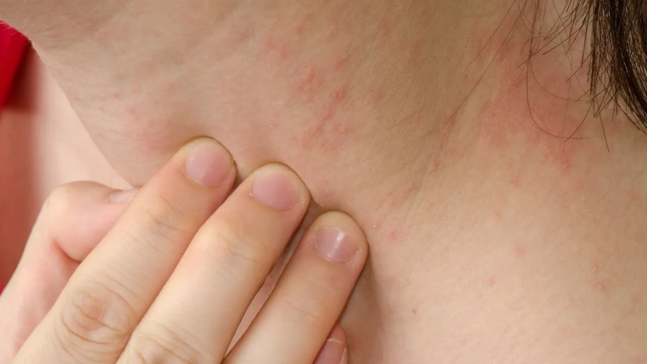 Zmiany sk&oacute;rne na szyi objawy