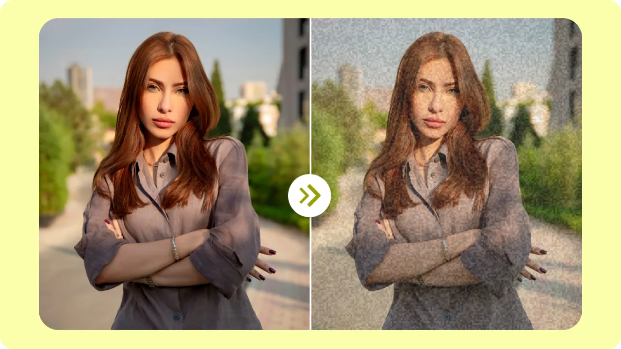 Zdjęcie z szumem cyfrowym przed i po redukcji szumu