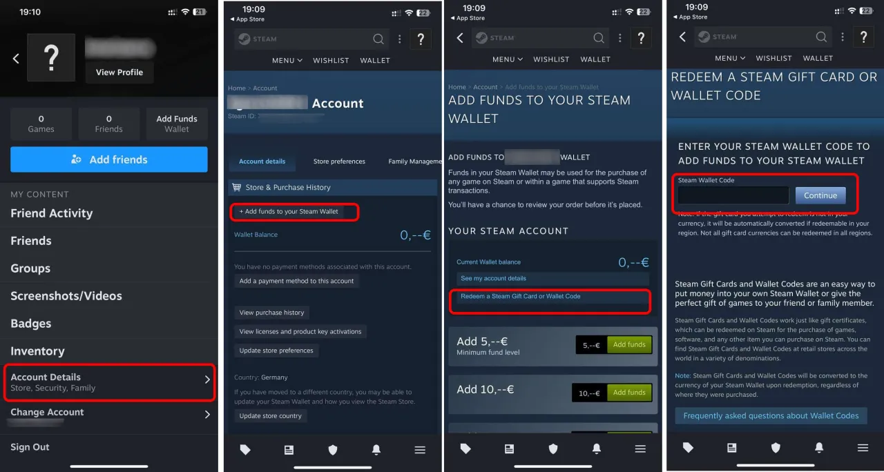Steam wallet payment methods security