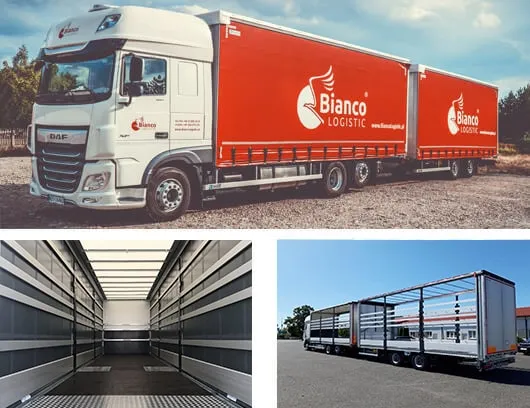 naczepa BDE transport AGD meble