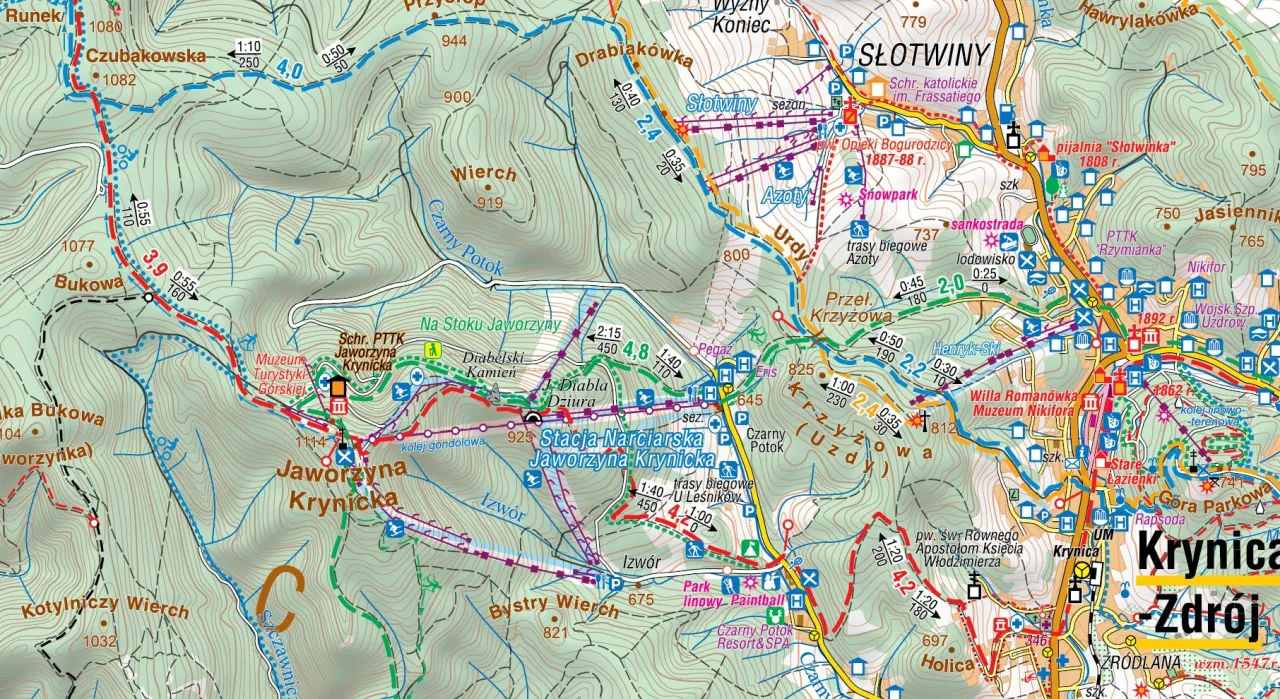 Szlaki piesze Krynica-Zdrój Beskid Sądecki