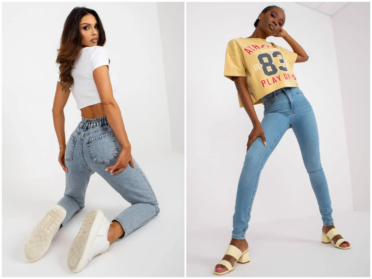 spodnie slim fit na modelce