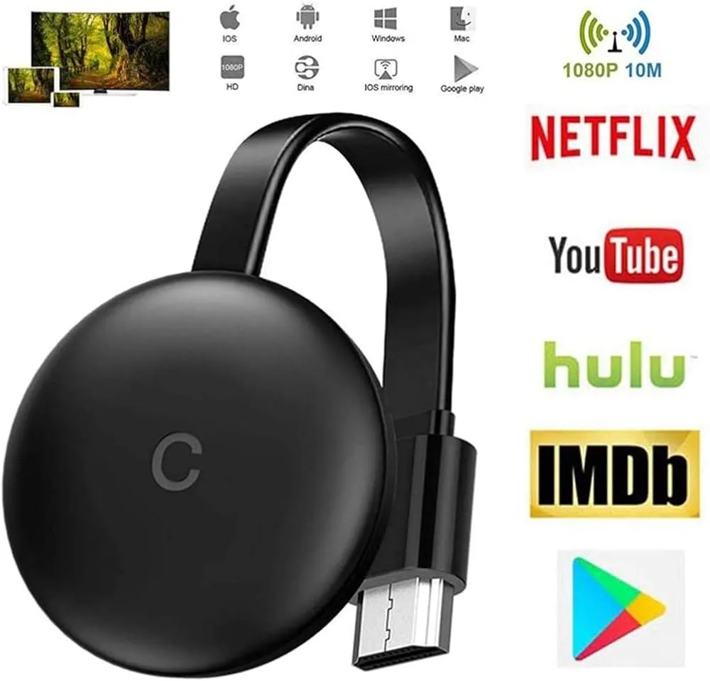 laptop z Miracast, Google Chromecast, Apple AirPlay