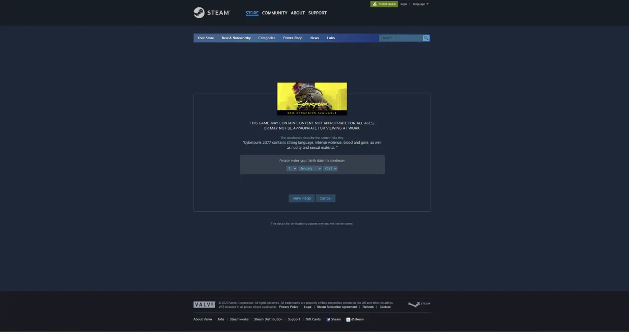 Browser extensions Steam age bypass
