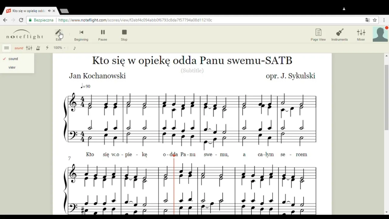 Nuty Kto się w opiekę odda Panu swemu