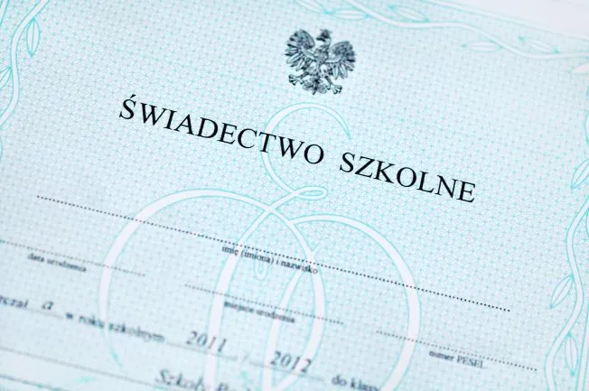 świadectwo szkolne nieklasyfikowany wz&oacute;r