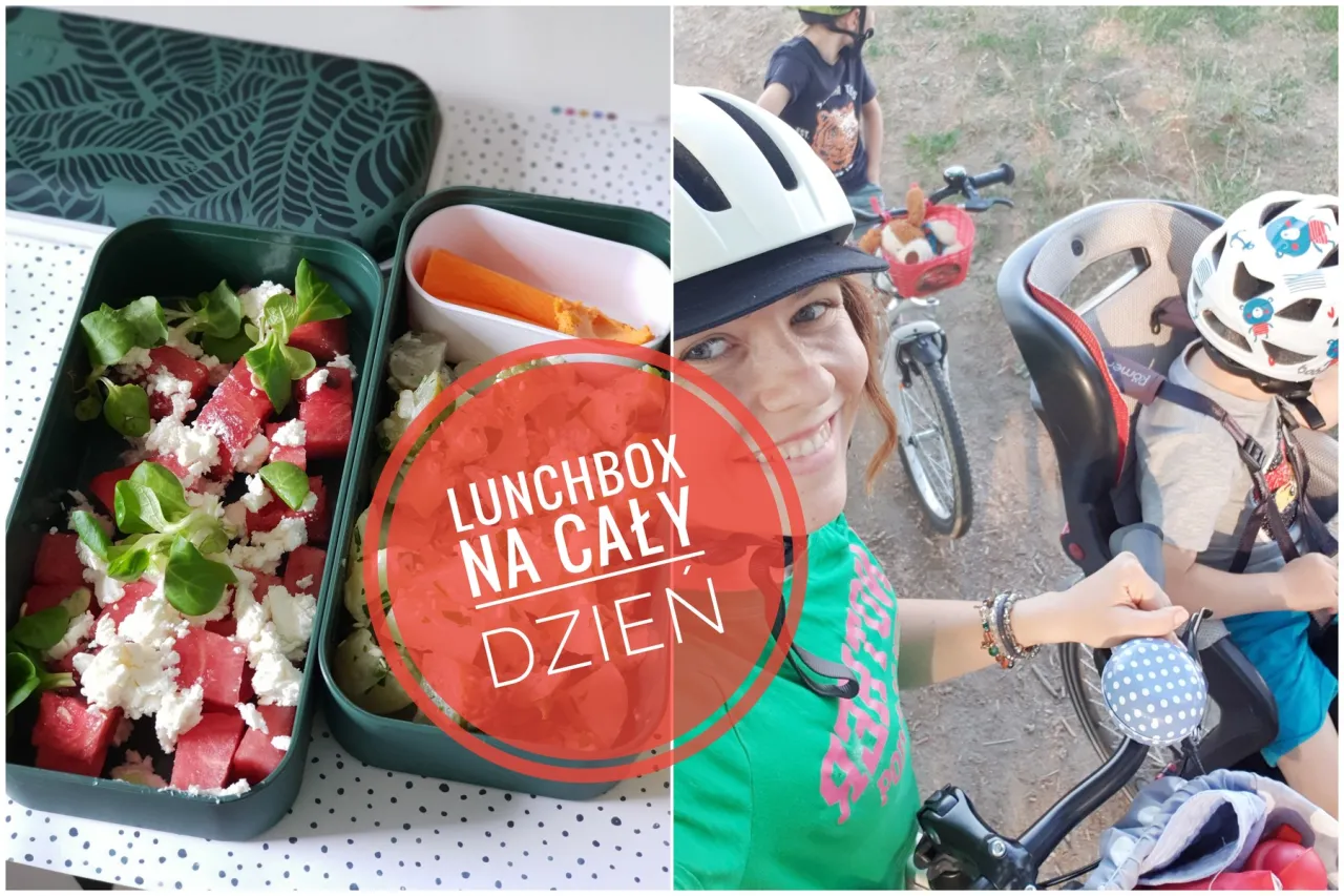 Lunchbox z przekąskami i bidon na wycieczkę