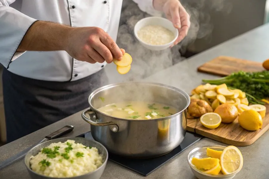 Metody ratowania przesolonej zupy, surowy ziemniak w zupie