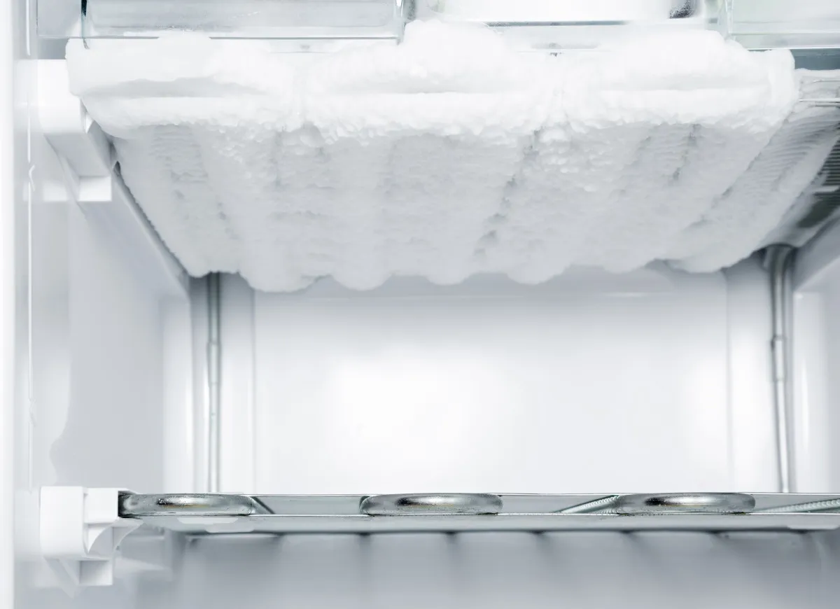 zamrażarka z grubą warstwą lodu