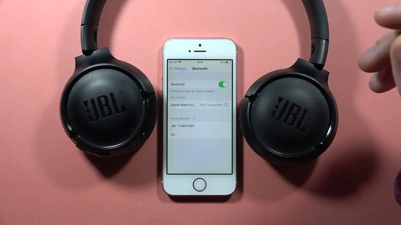 JBL headphones pairing process on phone