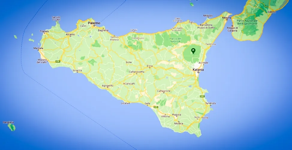 Etna wulkan Sycylia mapa lokalizacja