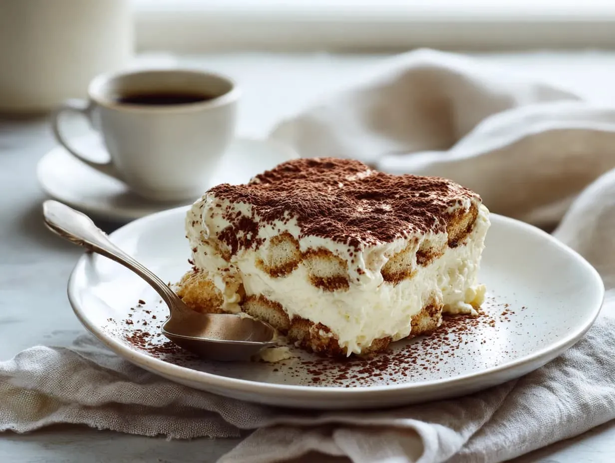 Pyszny kawałek tiramisu, idealny na deser. Zobacz, jak zrobić tiramisu, by zachwycić bliskich!