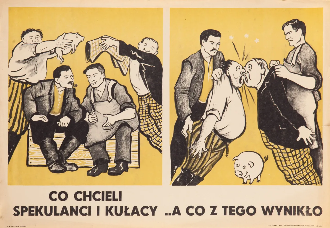 plakat propagandowy i mem polityczny por&oacute;wnanie