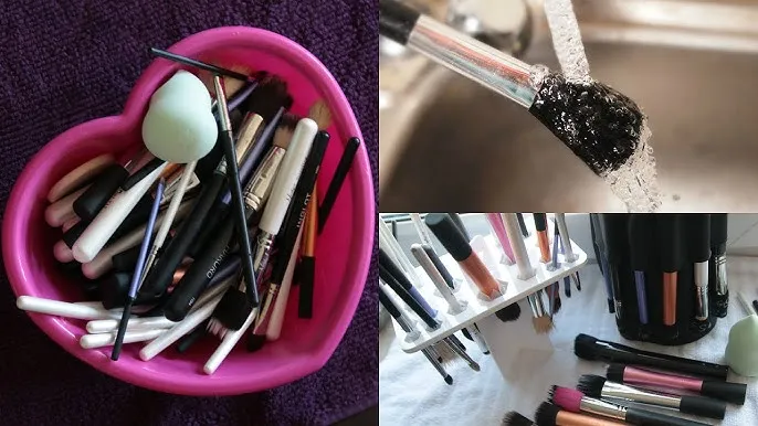 suszenie pędzli do makijażu metody