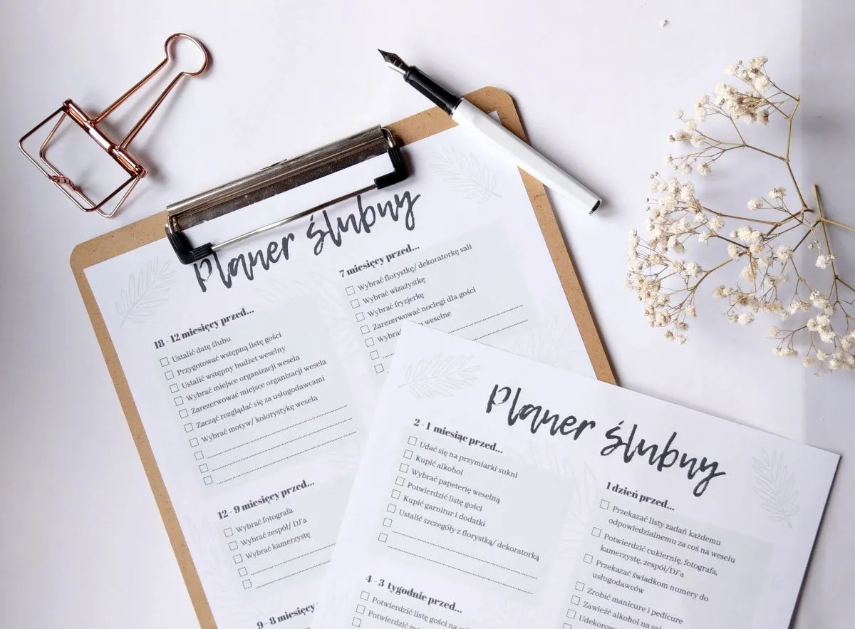 planowanie ślubu harmonogram 18 miesięcy