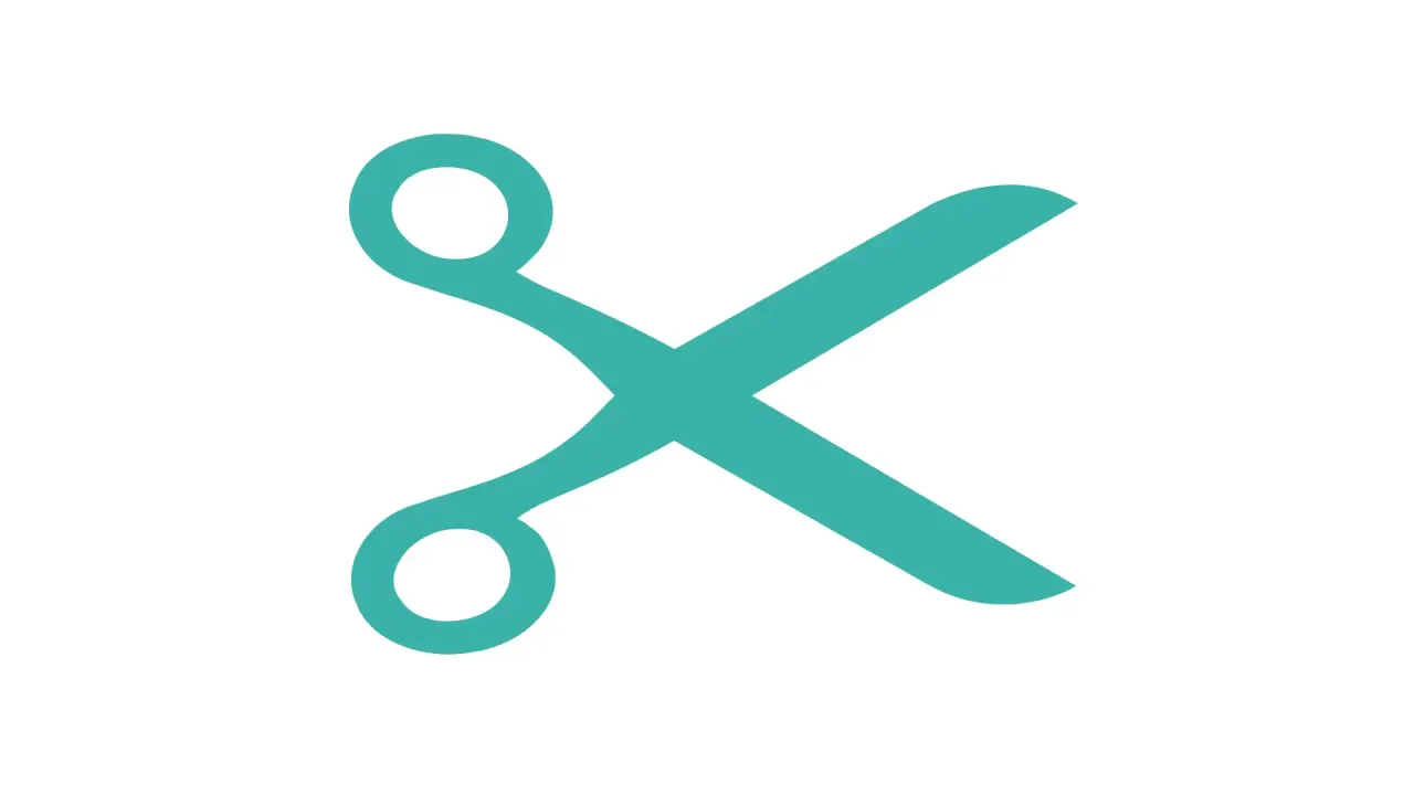 Turkusowe nożyczki symbolizujące zakończenie umowy, np. co z leasingiem po zamknięciu firmy.