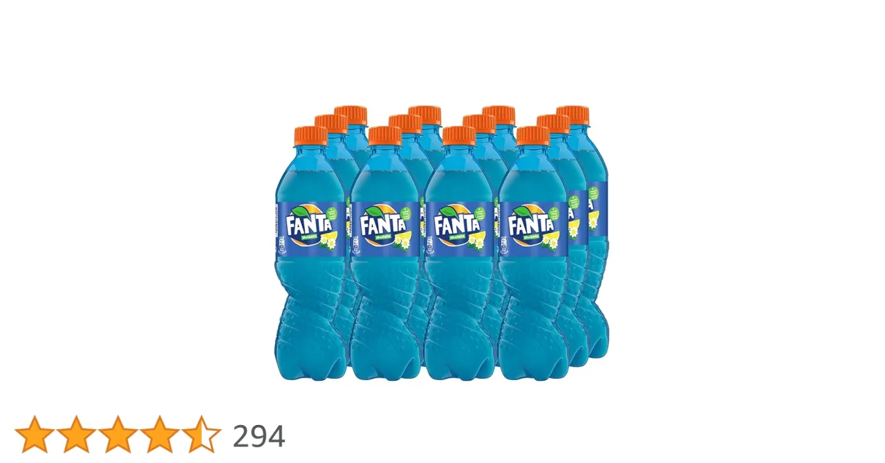 Fanta Shokata butelka i szklanka z napojem