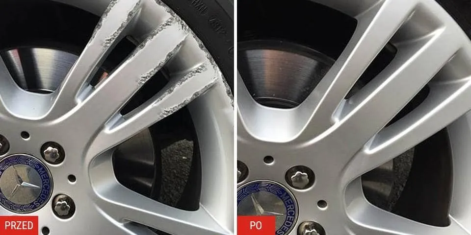 polerowanie rant&oacute;w felg przed i po