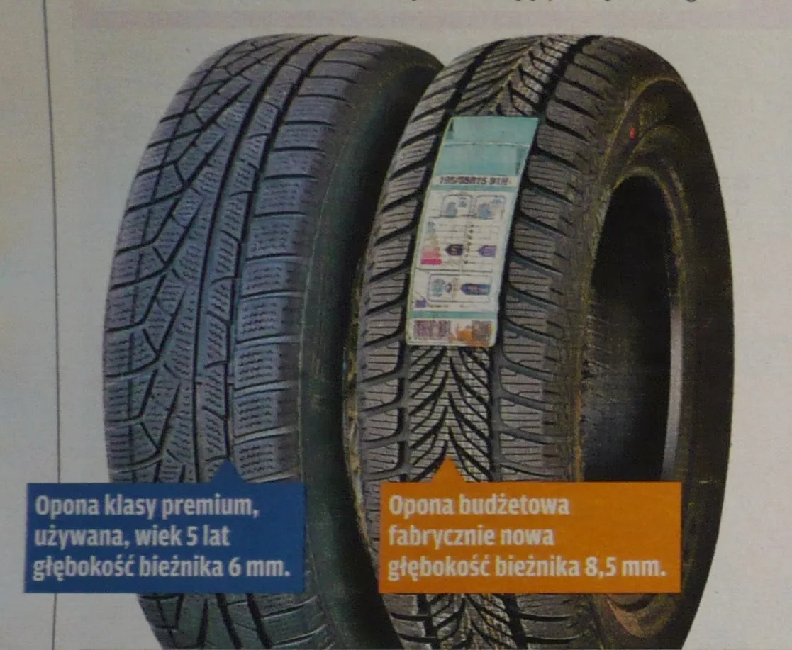 Opona bieżnikowana vs nowa por&oacute;wnanie