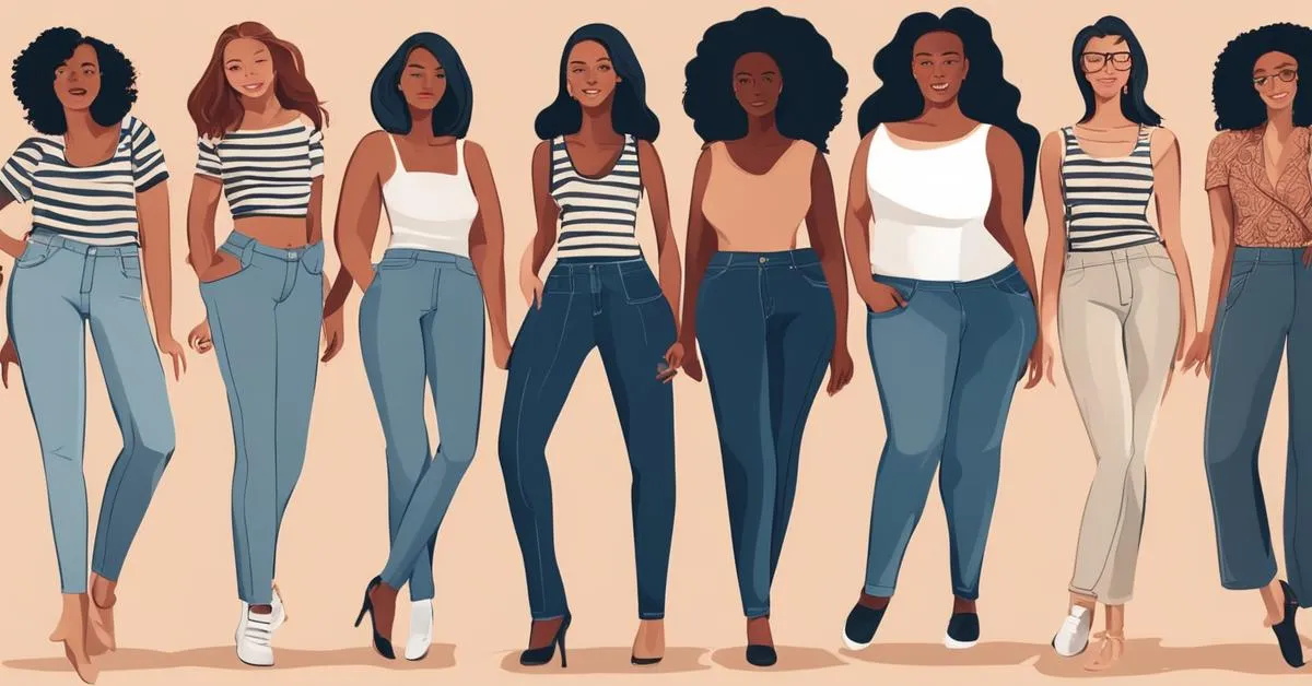 spodnie mid waist na różnych sylwetkach